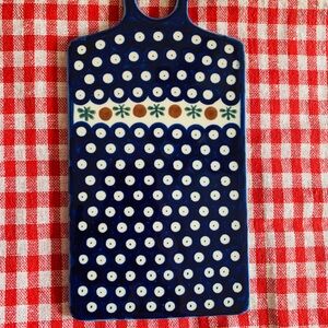 Ceramic Cutting Board with Blue and White Pattern